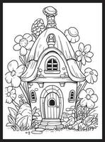 Magical Fairy Houses Coloring page vector