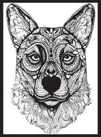 Dog Mandala Coloring Pages vector