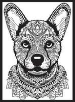 perro mandala colorante paginas vector