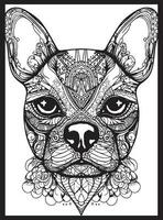 Dog Mandala Coloring Pages vector