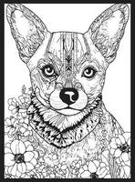 Dog Mandala Coloring Pages vector