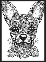 perro mandala colorante paginas vector