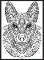 perro mandala colorante paginas vector