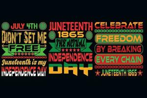 Celebrate freedom by breaking every chain Juneteenth 1865 vector