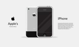 Apple's First Ever iPhone, iPhone 1 front and back banner for Editorial use Only vector