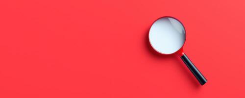 magnifying Glass with Copy Space Searching for a New Job or Employee, We Are Hiring, Job Vancancy Concept. photo