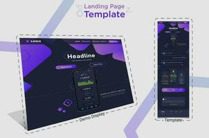 ui ux landing page, Website template for cyptro wallet and other app. Website template for websites, or apps. Mockup, Vactor website template. vector