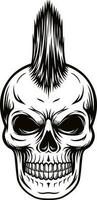 punk rock skull face illustration vector