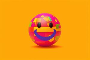 Joyful Emoji Background, World Emoji Day and Happy Day. photo