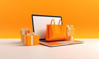 Online Shopping Background. photo