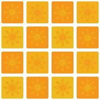 Orange flowers in square pattern vector