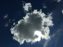 beautiful blue sky background with clouds photo