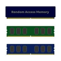 random access memory or RAM computer icon vector illustration, flat design