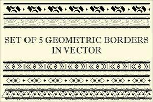 Set of geometric thin borders in vector for certificates and cards