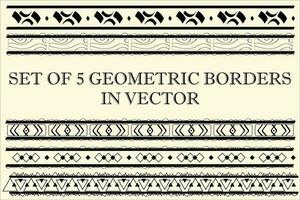 Set of geometric thin borders in vector for certificates and cards