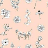 Floral pattern. Hand drawn vector