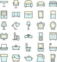 Furniture Element Icon Set Collection vector