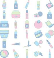 Icon Skincare Makeup Set Collection vector
