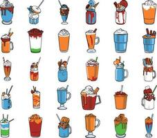 Element Pop Art Drink Set Collection vector