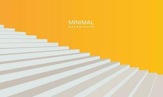 Minimal background with bright yellow wall and stairs. Minimal idea concept vector