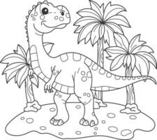 Vector illustration of dinosaur for coloring page and coloring book