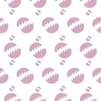 Seamless pattern with pink circular cut out wavy line. There are both small and large size on a white background. vector