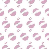 Seamless pattern with pink circular cut out wavy line. There are both small and large size on a white background. vector