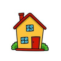 Cute house vector illustration isolated on white background