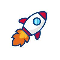 Simple rocket vector illustration isolated on white background. Rocket cartoon