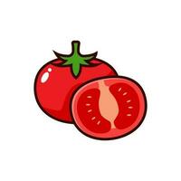 tomate vector en sencillo y linda diseño aislado en blanco antecedentes. tomate dibujos animados ilustración.