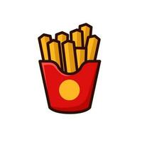 French fries vector illustration with cute and simple design isolated on white background. French fries cartoon.