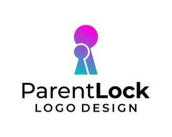 Two key hole security logo design. vector