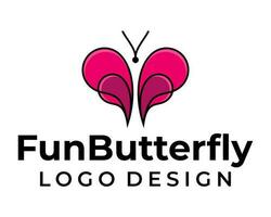 Simple modern butterfly logo design. vector