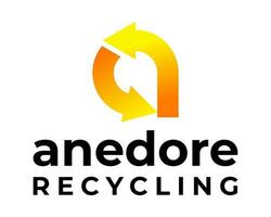 Letter a monogram recycle industry logo design. vector