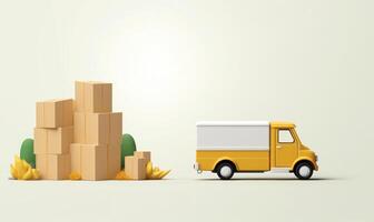 Online Delivery Background, Fast Respond Delivery Concept. photo