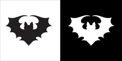 murciélago icono, negro y blanco color, en transparente antecedentes vector