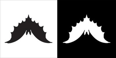 murciélago icono, negro y blanco color, en transparente antecedentes vector