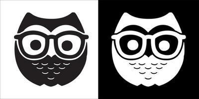 illustration, vector graphic of owl icon, in black and white, with transparent background