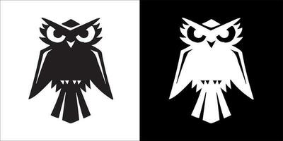 illustration, vector graphic of owl icon, in black and white, with transparent background