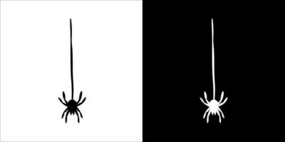 illustration, vector graphic of spider icon, in black and white, with transparent background