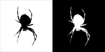 illustration, vector graphic of spider icon, in black and white, with transparent background