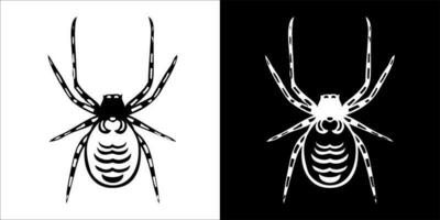 illustration, vector graphic of spider icon, in black and white, with transparent background