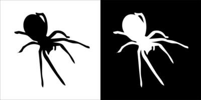 illustration, vector graphic of spider icon, in black and white, with transparent background