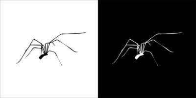 illustration, vector graphic of spider icon, in black and white, with transparent background