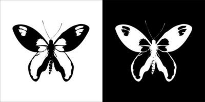 ilustración, vector gráfico de mariposa icono, en negro y blanco, con transparente antecedentes