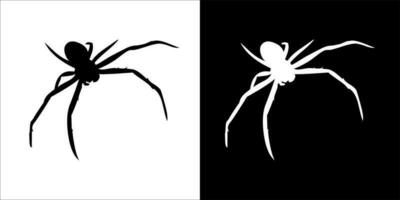 illustration, vector graphic of spider icon, in black and white, with transparent background