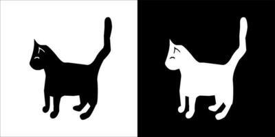 ilustración, vector gráfico de gato icono, negro y blanco color en transparente antecedentes