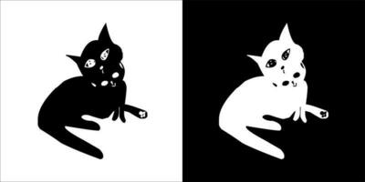 Illustration, vector graphic of cat icon, Black and white color on transparent background