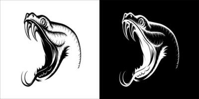 Illustration, vector graphic of snake icon, Black and white color on transparent background