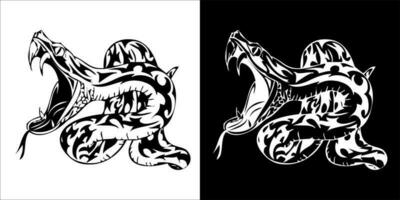 ilustración, vector gráfico de serpiente icono, negro y blanco color en transparente antecedentes